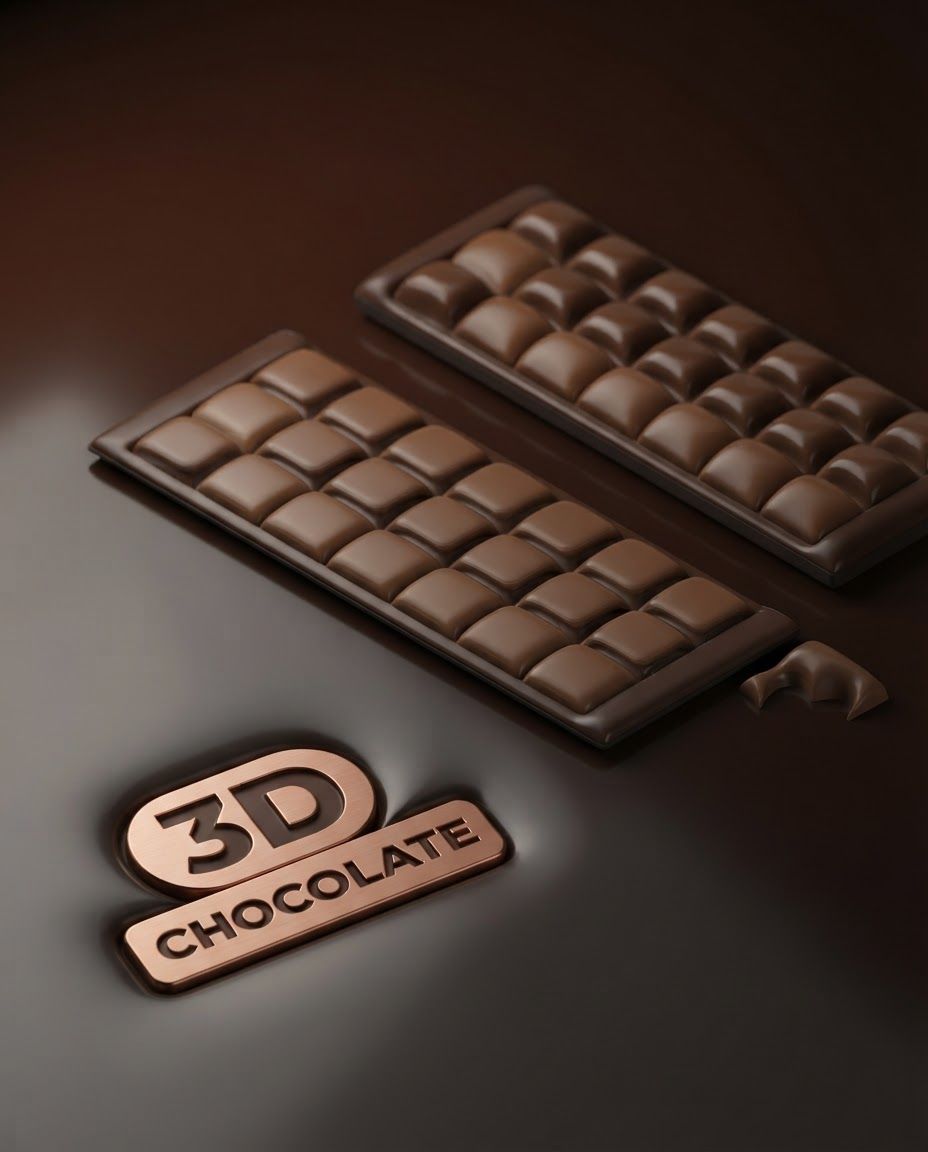 AI Design for Portrait social feed visual for brand. Scroll-stopping focal point, editorial crop, balanced foreground and background, designed for a 4:5 feed placement, no generated text or UI elements.
Incorporate the attached brand element reference image (Reference A: brand element "3D Chocolate Asset") into the composition where natural — preserve the depicted brand element's appearance.