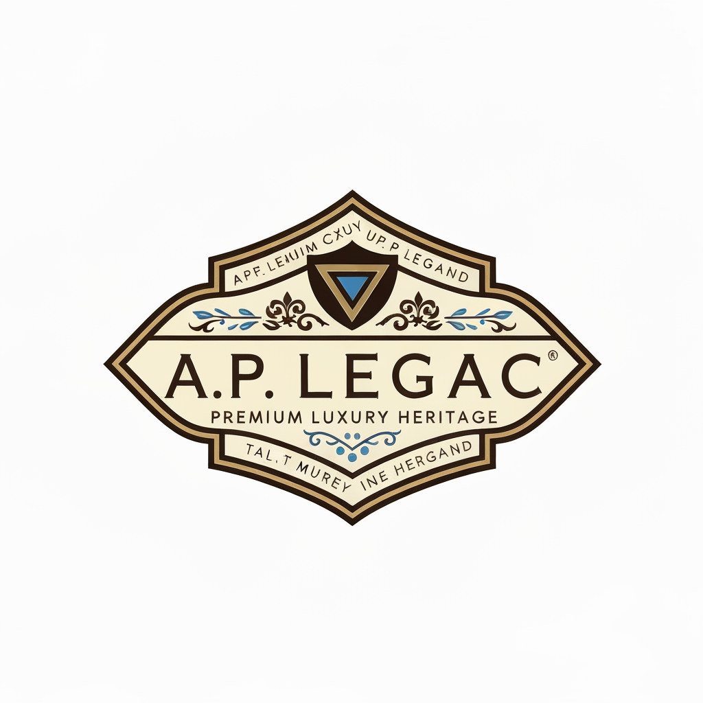 AI Design for create logo A.P. LEGACY – Luxury heritage brand & different style & looks premium , luxury & buyers attract fast .