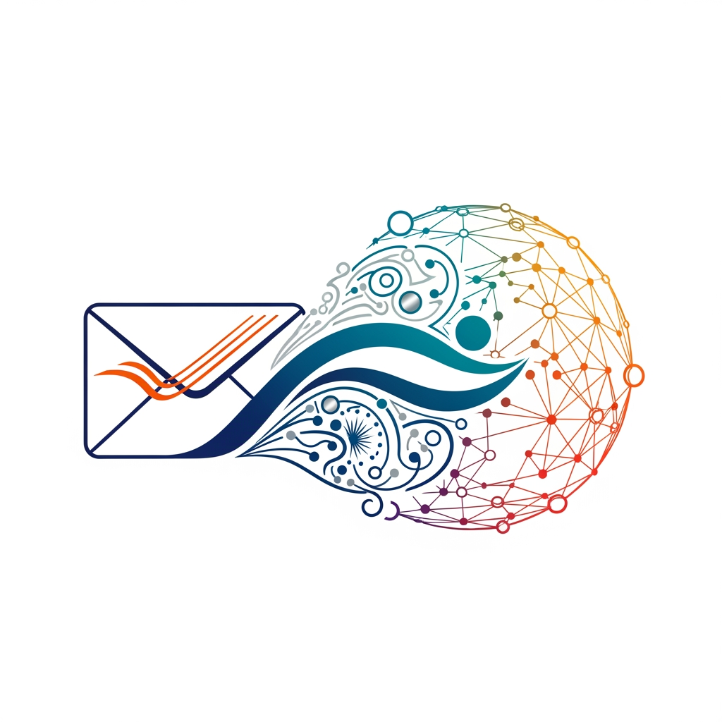 AI Design for Create an award-winning futuristic logo for a national Post Office innovation competition.
Concept: "The Evolution of Communication – From Traditional Letters to Digital Connectivity".
Design a unique minimal emblem where a traditional postal envelope smoothly transforms into a futuristic digital network symbol. Integrate a subtle Indian identity through abstract elements without using common symbols.
The logo should represent:
Trust, Connection, Speed, Technology, Heritage, and Future.
Create a powerful visual story:
- A flowing communication path connecting past, present, and future.
- Hidden symbolism of a letter, globe, digital circuit, and human connection.
-