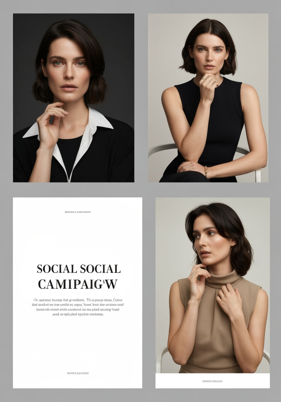 AI Design for Social campaign preview concept for Social launch kit for a client campaign. Portrait campaign visual that feels ready for client approval, clear focal image, cohesive art direction, clean space for copy to be added later, no generated text.