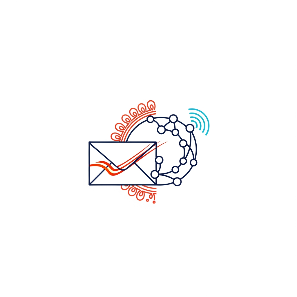 AI Design for Create an award-winning futuristic logo for a national Post Office innovation competition.
Concept: "The Evolution of Communication – From Traditional Letters to Digital Connectivity".
Design a unique minimal emblem where a traditional postal envelope smoothly transforms into a futuristic digital network symbol. Integrate a subtle Indian identity through abstract elements without using common symbols.
The logo should represent:
Trust, Connection, Speed, Technology, Heritage, and Future.
Create a powerful visual story:
- A flowing communication path connecting past, present, and future.
- Hidden symbolism of a letter, globe, digital circuit, and human connection.
-