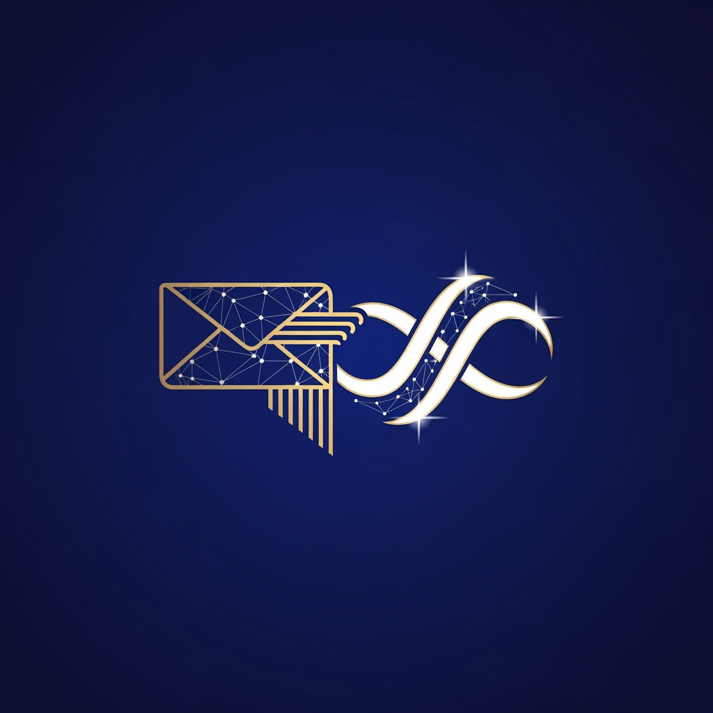 AI Design for Create a futuristic, world-class logo for a modern Post Office brand. The logo should represent trust, connection, speed, technology, and human emotions. Design a unique symbol combining a traditional postal identity with futuristic innovation.
Concept: A mysterious elegant emblem where a flying envelope transforms into a digital communication wave, creating a subtle infinity shape that represents unlimited connection between people. Integrate a minimal postal pillar, route lines, and a hidden AI-inspired network pattern inside the symbol.
Style: Luxury corporate branding, Apple-level simplicity, NASA-level precision, global technology company identity. Clean geometric shapes, perfect symmetry, memorable at first glance.
Avoid common postal icons like ordinary envelopes, stamps, or mailboxes. Create something completely fresh and iconic.
Colors: Deep royal blue + metallic gold + futuristic white accents. Premium government + technology feeling.
Logo must look amazing on:
Post office buildings
Mobile applications
Official documents
Delivery vehicles
Uniform badges
Digital platforms
Design requirements:
Minimal but powerful
Recognizable even in black and white
Professional vector logo
No text inside the symbol
No gradients overload
Sharp, modern, timeless design
Award-winning international logo design quality
."Think like a legendary brand designer creating a logo that could become the symbol of communication for the next 100 years. Do not follow existing postal logos. Invent a new visual language."