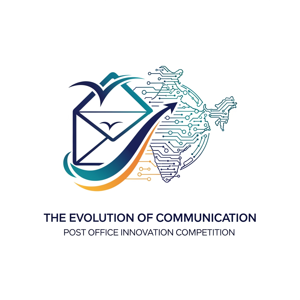 AI Design for Create an award-winning futuristic logo for a national Post Office innovation competition.
Concept: "The Evolution of Communication – From Traditional Letters to Digital Connectivity".
Design a unique minimal emblem where a traditional postal envelope smoothly transforms into a futuristic digital network symbol. Integrate a subtle Indian identity through abstract elements without using common symbols.
The logo should represent:
Trust, Connection, Speed, Technology, Heritage, and Future.
Create a powerful visual story:
- A flowing communication path connecting past, present, and future.
- Hidden symbolism of a letter, globe, digital circuit, and human connection.
-