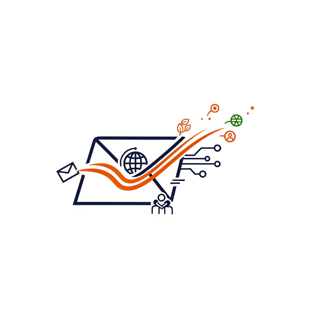 AI Design for Create an award-winning futuristic logo for a national Post Office innovation competition.
Concept: "The Evolution of Communication – From Traditional Letters to Digital Connectivity".
Design a unique minimal emblem where a traditional postal envelope smoothly transforms into a futuristic digital network symbol. Integrate a subtle Indian identity through abstract elements without using common symbols.
The logo should represent:
Trust, Connection, Speed, Technology, Heritage, and Future.
Create a powerful visual story:
- A flowing communication path connecting past, present, and future.
- Hidden symbolism of a letter, globe, digital circuit, and human connection. add more
-
