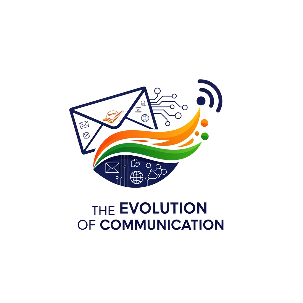 AI Design for Create an award-winning futuristic logo for a national Post Office innovation competition.
Concept: "The Evolution of Communication – From Traditional Letters to Digital Connectivity".
Design a unique minimal emblem where a traditional postal envelope smoothly transforms into a futuristic digital network symbol. Integrate a subtle Indian identity through abstract elements without using common symbols.
The logo should represent:
Trust, Connection, Speed, Technology, Heritage, and Future.
Create a powerful visual story:
- A flowing communication path connecting past, present, and future.
- Hidden symbolism of a letter, globe, digital circuit, and human connection. add more
-