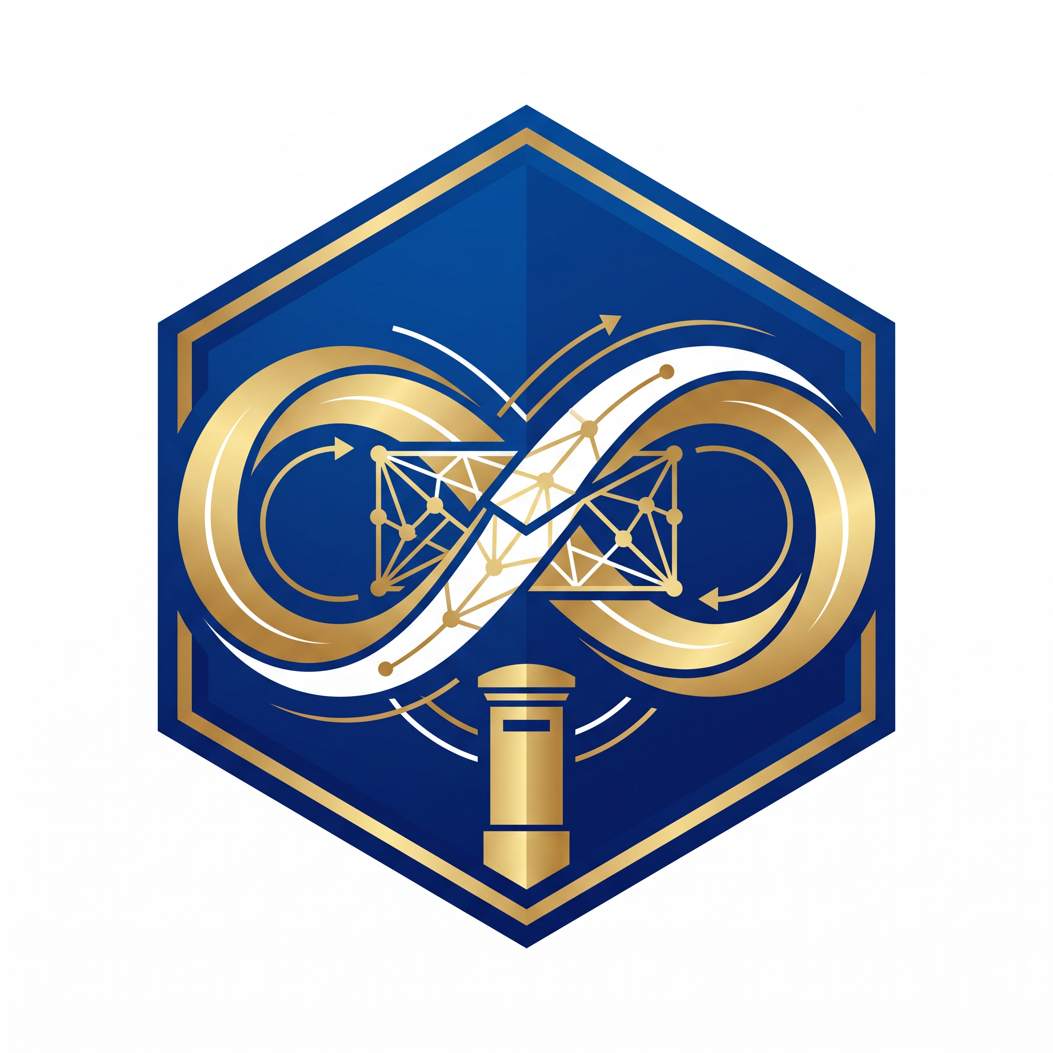 AI Design for Create a futuristic, world-class logo for a modern Post Office brand. The logo should represent trust, connection, speed, technology, and human emotions. Design a unique symbol combining a traditional postal identity with futuristic innovation.
Concept: A mysterious elegant emblem where a flying envelope transforms into a digital communication wave, creating a subtle infinity shape that represents unlimited connection between people. Integrate a minimal postal pillar, route lines, and a hidden AI-inspired network pattern inside the symbol.
Style: Luxury corporate branding, Apple-level simplicity, NASA-level precision, global technology company identity. Clean geometric shapes, perfect symmetry, memorable at first glance.
Avoid common postal icons like ordinary envelopes, stamps, or mailboxes. Create something completely fresh and iconic.
Colors: Deep royal blue + metallic gold + futuristic white accents. Premium government + technology feeling.
Logo must look amazing on:
Post office buildings
Mobile applications
Official documents
Delivery vehicles
Uniform badges
Digital platforms
Design requirements:
Minimal but powerful
Recognizable even in black and white
Professional vector logo
No text inside the symbol
No gradients overload
Sharp, modern, timeless design
Award-winning international logo design quality
."Think like a legendary brand designer creating a logo that could become the symbol of communication for the next 100 years. Do not follow existing postal logos. Invent a new visual language."