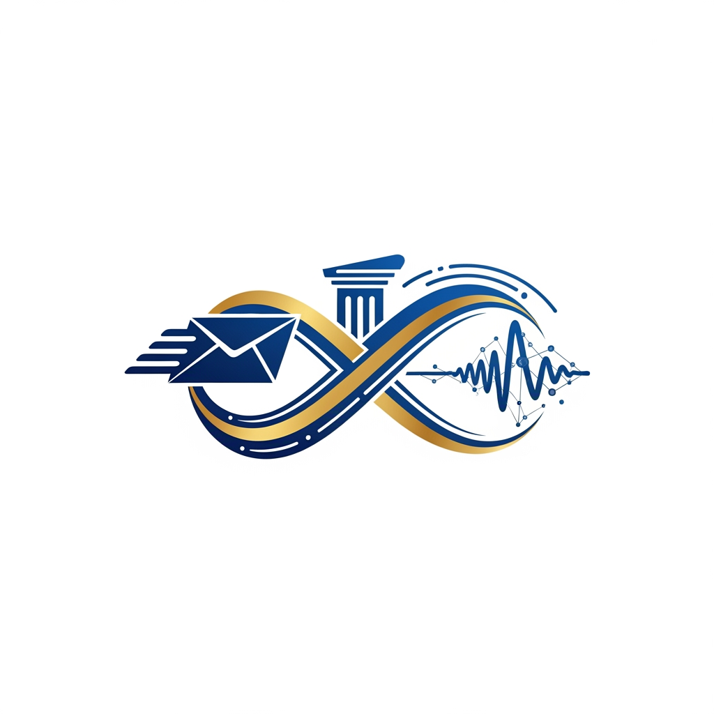 AI Design for Create a futuristic, world-class logo for a modern Post Office brand. The logo should represent trust, connection, speed, technology, and human emotions. Design a unique symbol combining a traditional postal identity with futuristic innovation.
Concept: A mysterious elegant emblem where a flying envelope transforms into a digital communication wave, creating a subtle infinity shape that represents unlimited connection between people. Integrate a minimal postal pillar, route lines, and a hidden AI-inspired network pattern inside the symbol.
Style: Luxury corporate branding, Apple-level simplicity, NASA-level precision, global technology company identity. Clean geometric shapes, perfect symmetry, memorable at first glance.
Avoid common postal icons like ordinary envelopes, stamps, or mailboxes. Create something completely fresh and iconic.
Colors: Deep royal blue + metallic gold + futuristic white accents. Premium government + technology feeling.
Logo must look amazing on:
Post office buildings
Mobile applications
Official documents
Delivery vehicles
Uniform badges
Digital platforms
Design requirements:
Minimal but powerful
Recognizable even in black and white
Professional vector logo
No text inside the symbol
No gradients overload
Sharp, modern, timeless design
Award-winning international logo design quality
."Think like a legendary brand designer creating a logo that could become the symbol of communication for the next 100 years. Do not follow existing postal logos. Invent a new visual language."