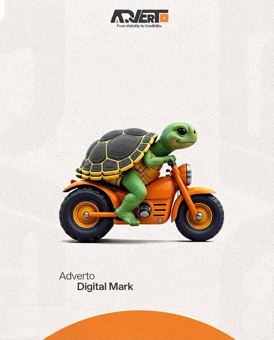 AI Design for Paid ad visual for brand. Performance-focused portrait composition, clear product or benefit cue, bold contrast, uncluttered background, open area for offer copy to be added later, no readable text.
Incorporate the attached brand element reference image (Reference A: brand element "Adverto Turtle Mascot") into the composition where natural — preserve the depicted brand element's appearance.