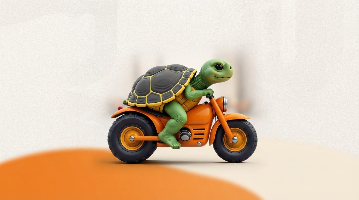 AI Design for Main campaign hero visual for brand. Cinematic advertising image with a clear subject, memorable visual idea, strong depth and lighting, premium art direction, clean negative space for headline and CTA to be added later, no generated text.
Incorporate the attached brand element reference image (Reference A: brand element "Adverto Turtle Mascot") into the composition where natural — preserve the depicted brand element's appearance.