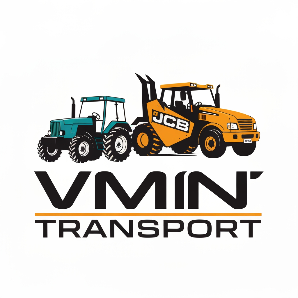 AI Design for make a logo for transportb company it's called "VMN TRANSPORT" they are using Tractor, JCB and Tata Ace vehicles for our company, make a logo at combination type of logo