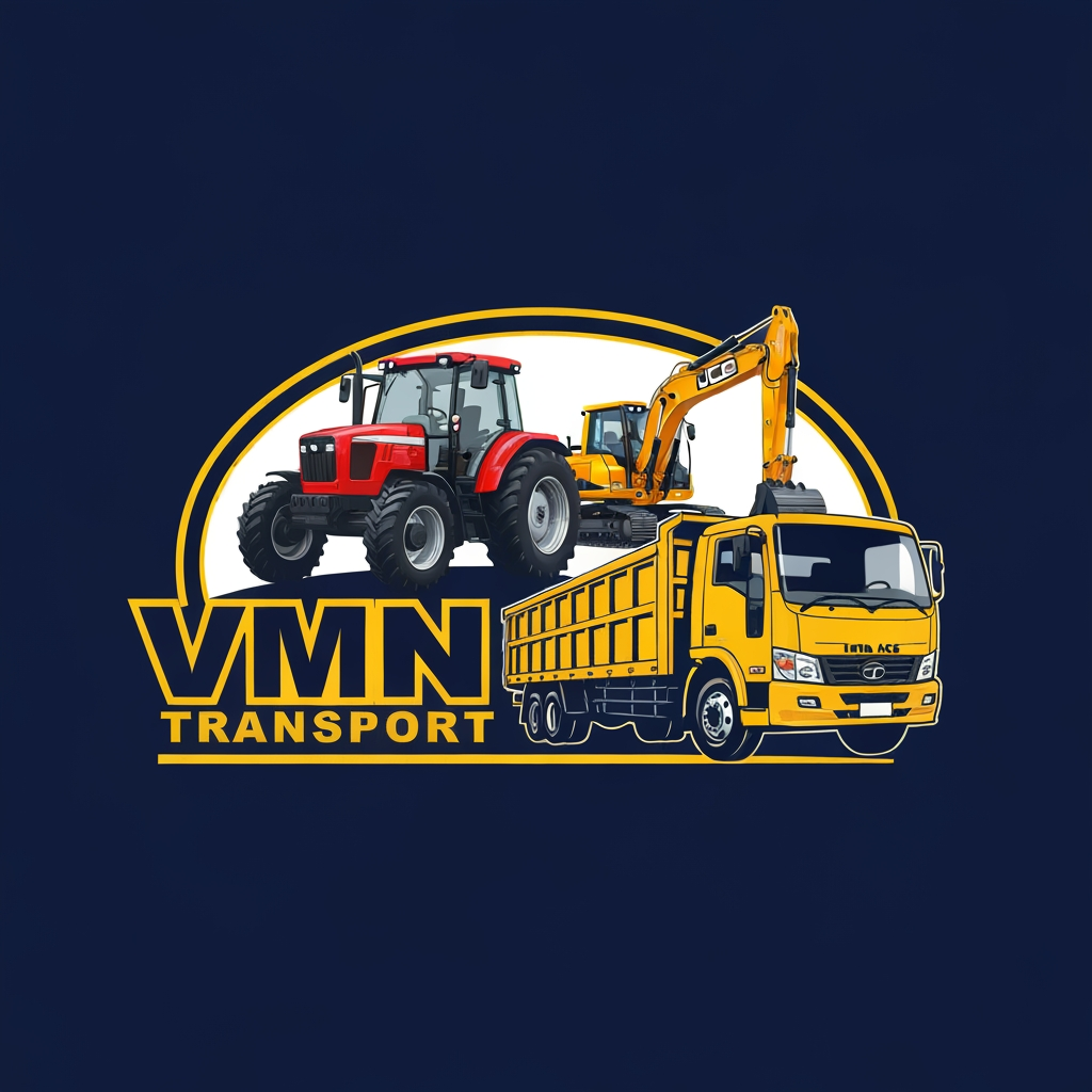 AI Design for make a logo for transportb company it's called "VMN TRANSPORT" they are using Tractor, JCB and Tata Ace vehicles for our company,