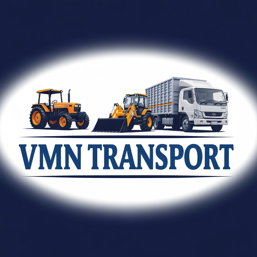 AI Design for make a logo for transportb company it's called "VMN TRANSPORT" they are using Tractor, JCB and Tata Ace vehicles for our company,