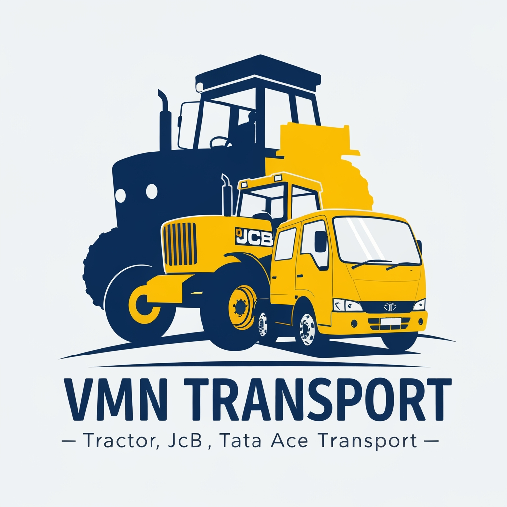 AI Design for make a logo for transportb company it's called "VMN TRANSPORT" they are using Tractor, JCB and Tata Ace vehicles for our company, make a logo at combination type of logo