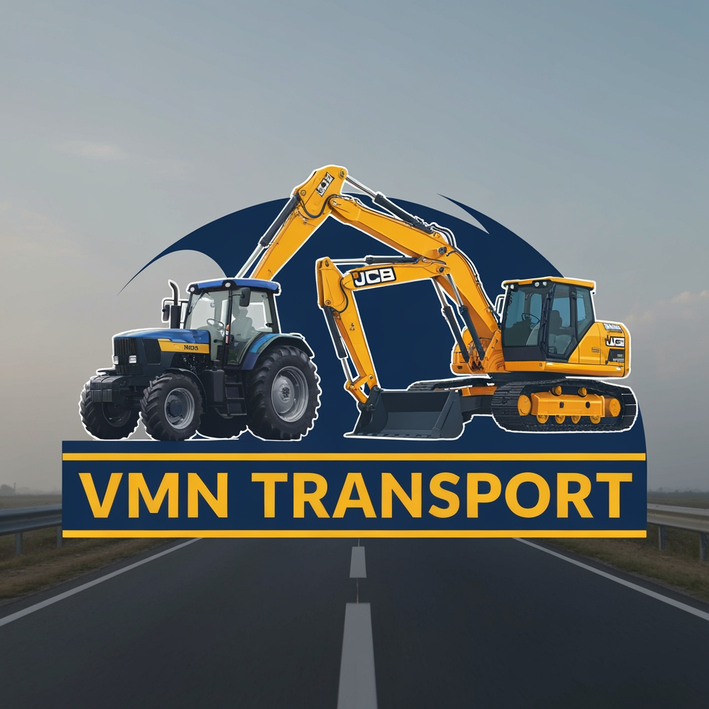 AI Design for make a logo for transportb company it's called "VMN TRANSPORT" they are using Tractor, JCB and Tata Ace vehicles for our company, make a logo at combination type of logo