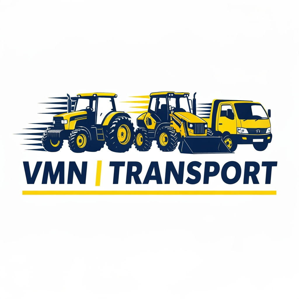 AI Design for make a logo for transportb company it's called "VMN TRANSPORT" they are using Tractor, JCB and Tata Ace vehicles for our company,
