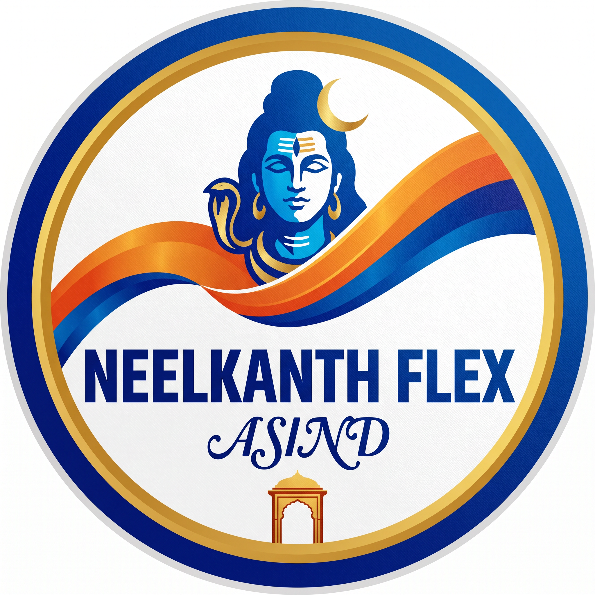 AI Design for neelkanth flex asind ka logo banao