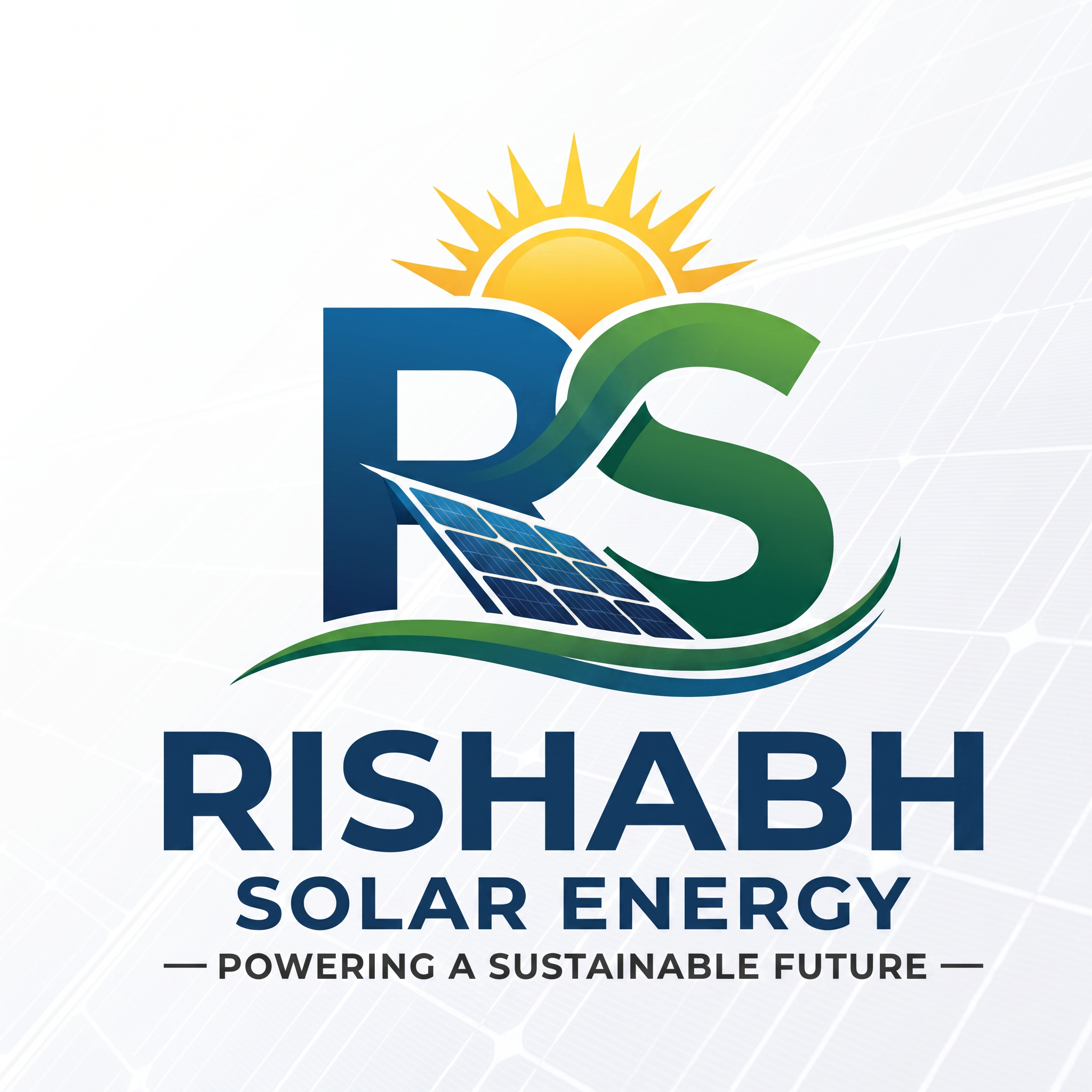 AI Design for is type ka logo bano rishabh solar ka