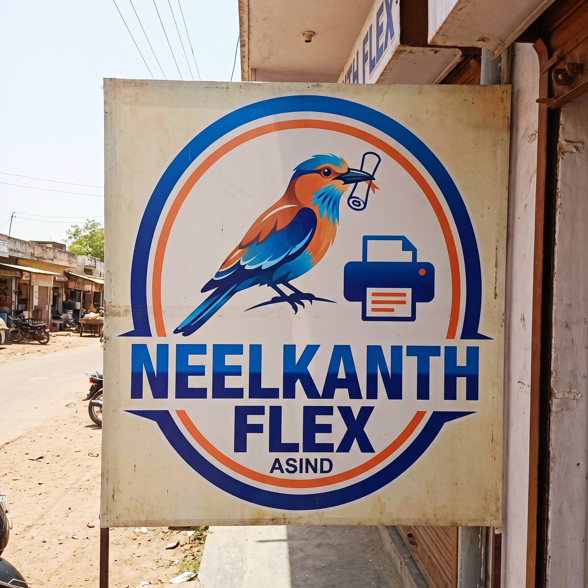 AI Design for neelkanth flex asind ka logo banao
