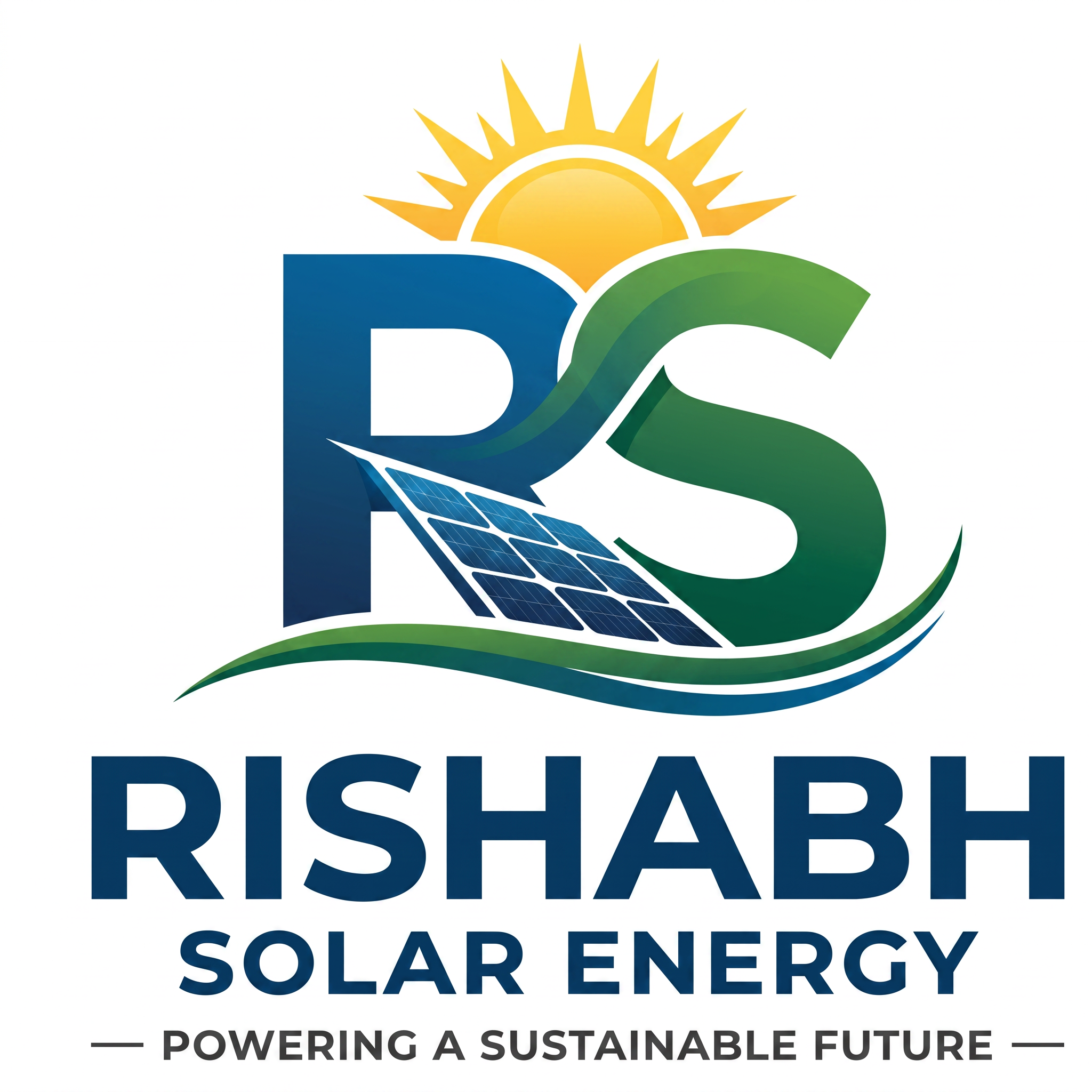 AI Design for is type ka logo bano rishabh solar ka