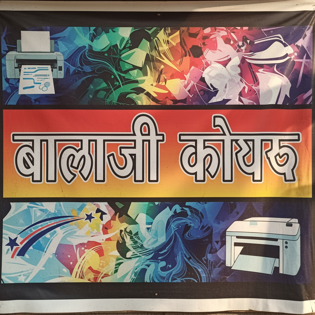 AI Design for neelkanth flex ki jagah per balaji flex likh do hindi me same font
