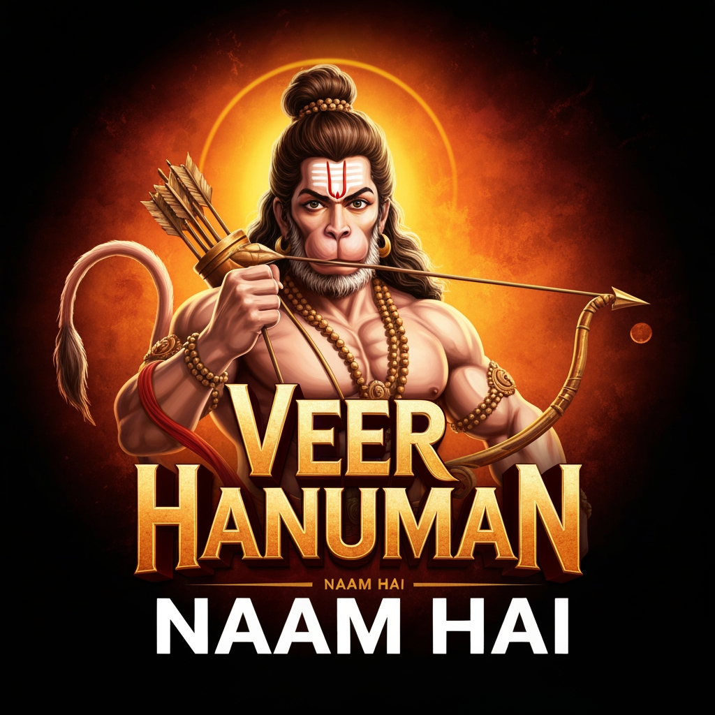 AI Design for VEER HANUMAN SERIAL NAAM HAI page ka mujhe uske lie uniqe sa logo chahie bana skte ho kya