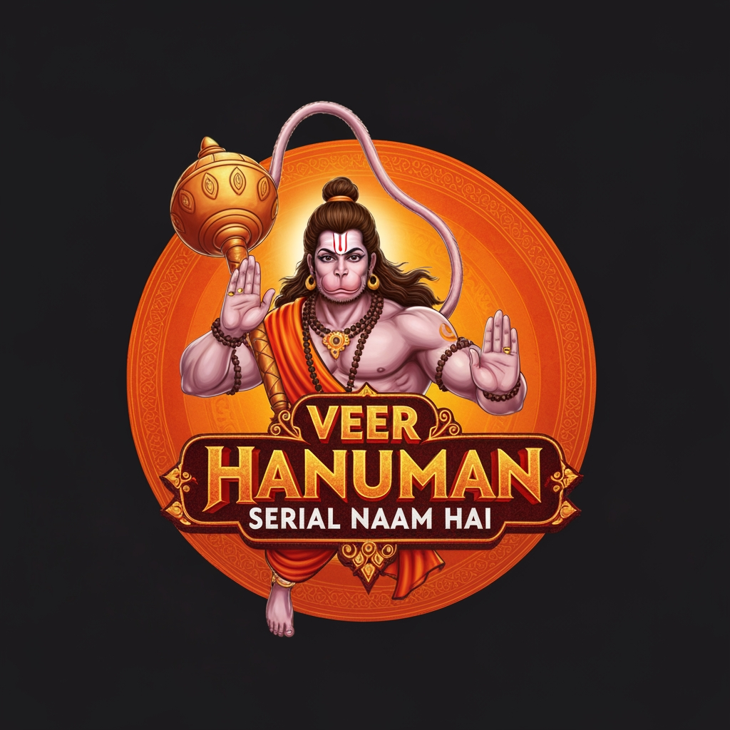 AI Design for VEER HANUMAN SERIAL NAAM HAI page ka mujhe uske lie uniqe sa logo chahie bana skte ho kya