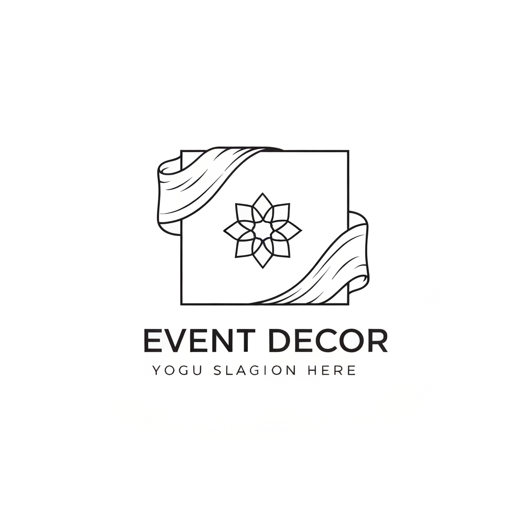 AI Design for Create a logo for event decoration compnay using Flowers, Frames, Cloths etc..