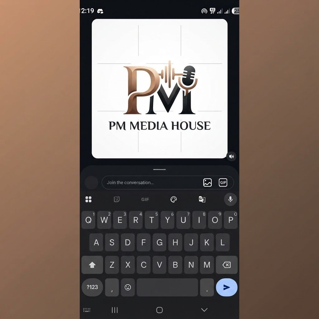 AI Design for I'm planning to start a media agency, but before launching it, I want to create an Instagram podcast page called "PM Media House." I want the brand to have a premium and professional identity, so I'd like to design a high-end logo that reflects quality, creativity, and trust. i need a logo that attracts people i give you the reference image what i need