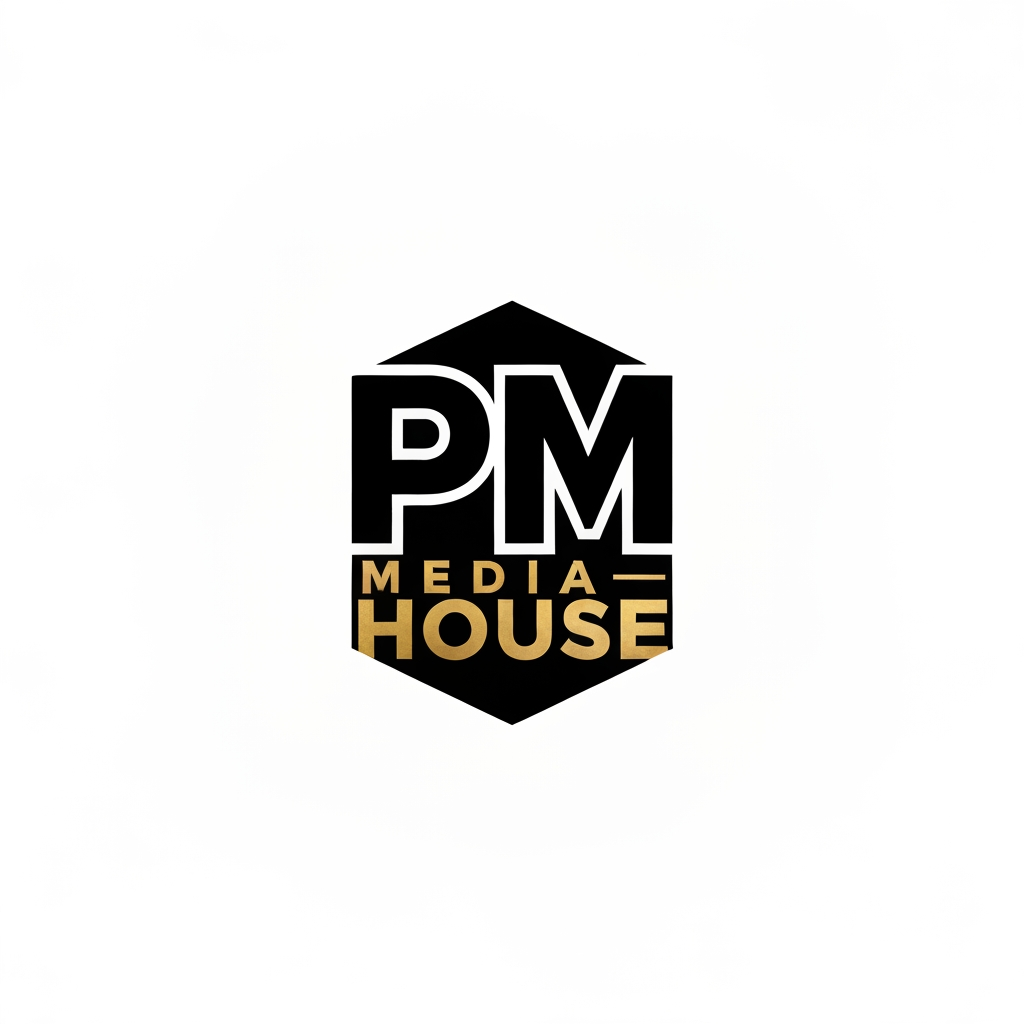 AI Design for Design a premium custom typography logo for "PM Media House" inspired by the bold, compact, and iconic style of classic fast-food brand wordmarks, but create a completely original design without copying any existing logo.
Style:
• Bold custom lettering
• Thick geometric typography
• Letters creatively connected
• Compact badge composition
• Modern and premium
• Minimal but memorable
Requirements:
• The words "PM" should be the main focus.
• "MEDIA HOUSE" should be integrated naturally beneath or inside the composition.
• Use custom-designed letters instead of existing fonts.
• Create a balanced, symmetrical layout with strong visual impact.
• Make the logo look like an iconic global brand.
Color Palette:
• Matte Black
• White
• Metallic Gold (optional premium version)
Background:
Solid black.
Avoid:
• Microphone
• Camera
• Play button
• Film reel
• Headphones
• Stock icons
• Copyrighted elements
• Any resemblance to Burger King or other existing logos
Deliverables:
• Main logo
• Monogram version
• Flat vector
• Gold foil mockup
• Instagram profile version
• Transparent background
Style keywords:
Bold typography, geometric lettering, premium branding, iconic wordmark, minimalist badge, luxury identity, custom type design, high-end media brand.