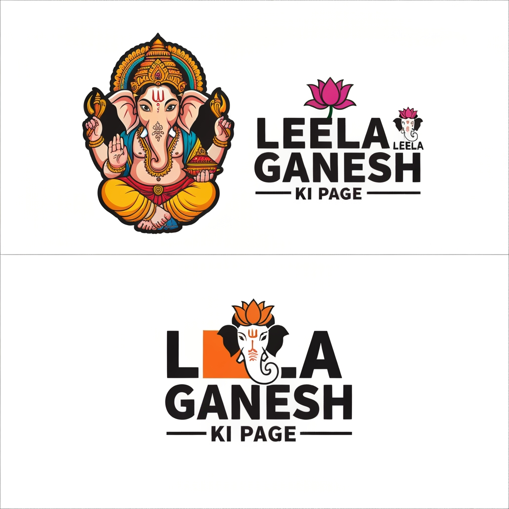 AI Design for Leela Ganesh Ki page ka name hai mujhe iske lie logo create krke do kuch uniqe sa do bna ke