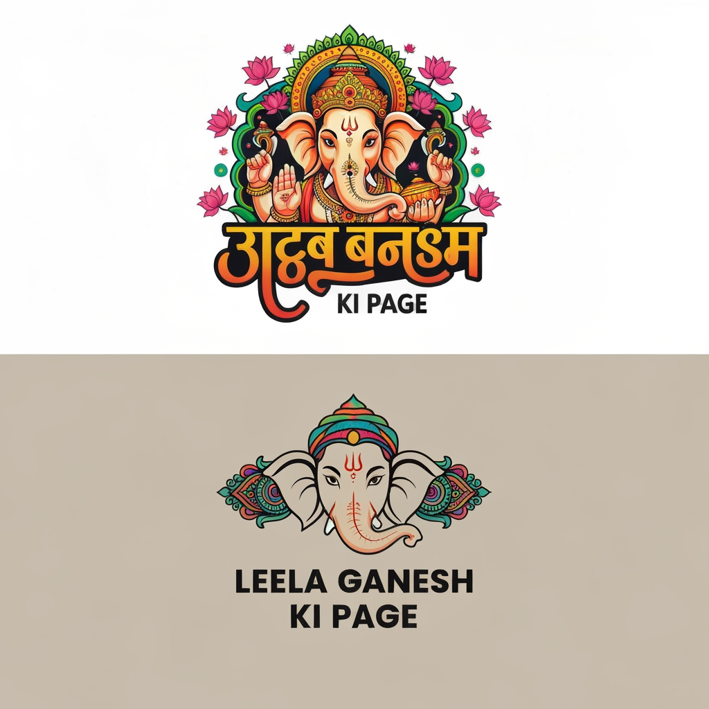 AI Design for Leela Ganesh Ki page ka name hai mujhe iske lie logo create krke do kuch uniqe sa do bna ke