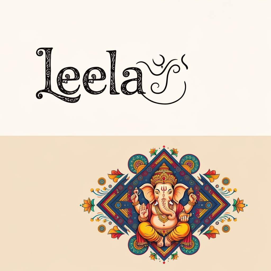 AI Design for Leela Ganesh Ki page ka name hai mujhe iske lie logo create krke do kuch uniqe sa do bna ke