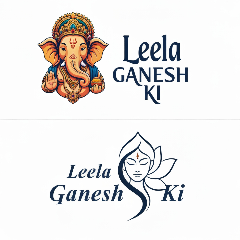 AI Design for Leela Ganesh Ki page ka name hai mujhe iske lie logo create krke do kuch uniqe sa do bna ke