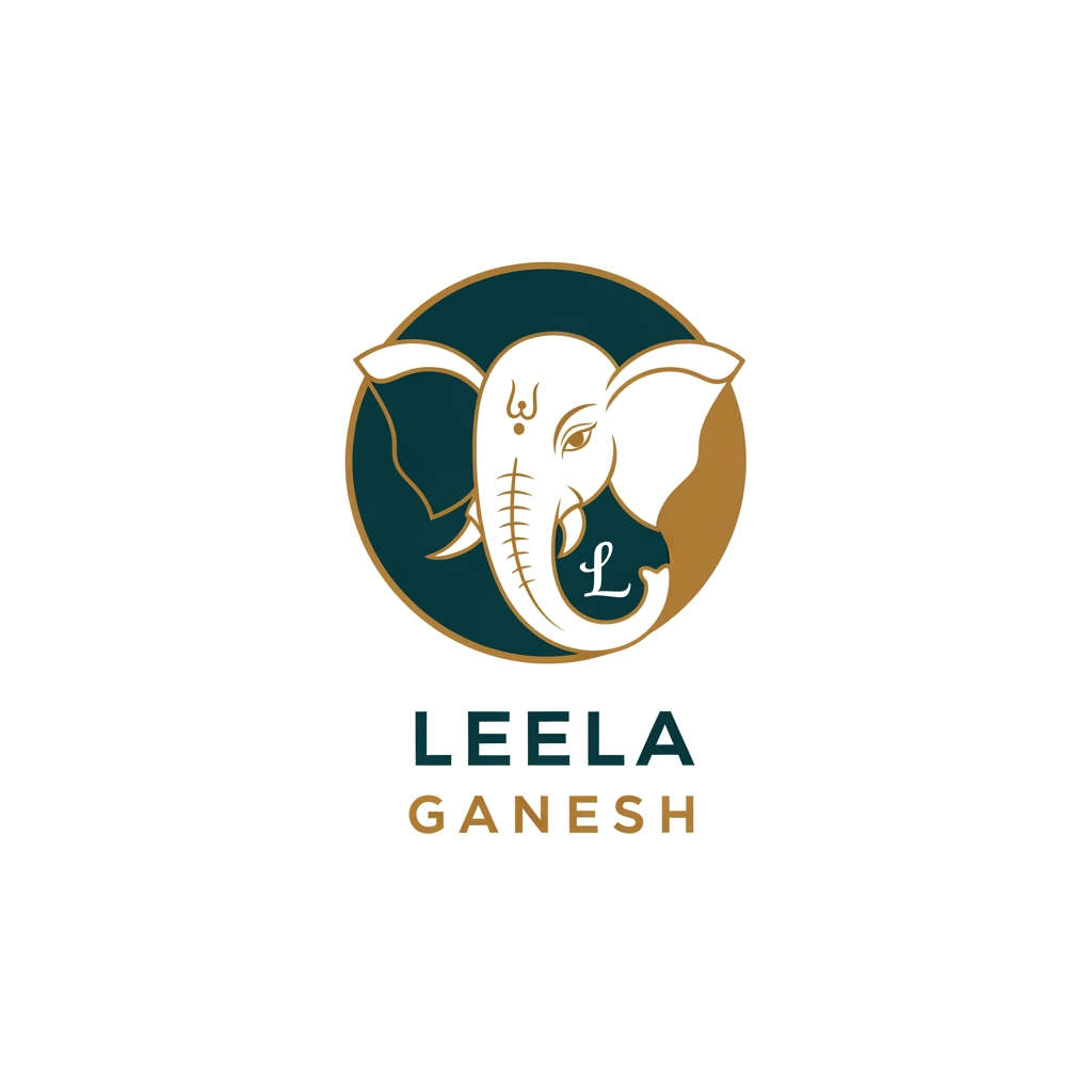 AI Design for kuch acha professional bnao Leela Ganesh ki naam hai logo tyar krke do ganesh ji vhi ho sath