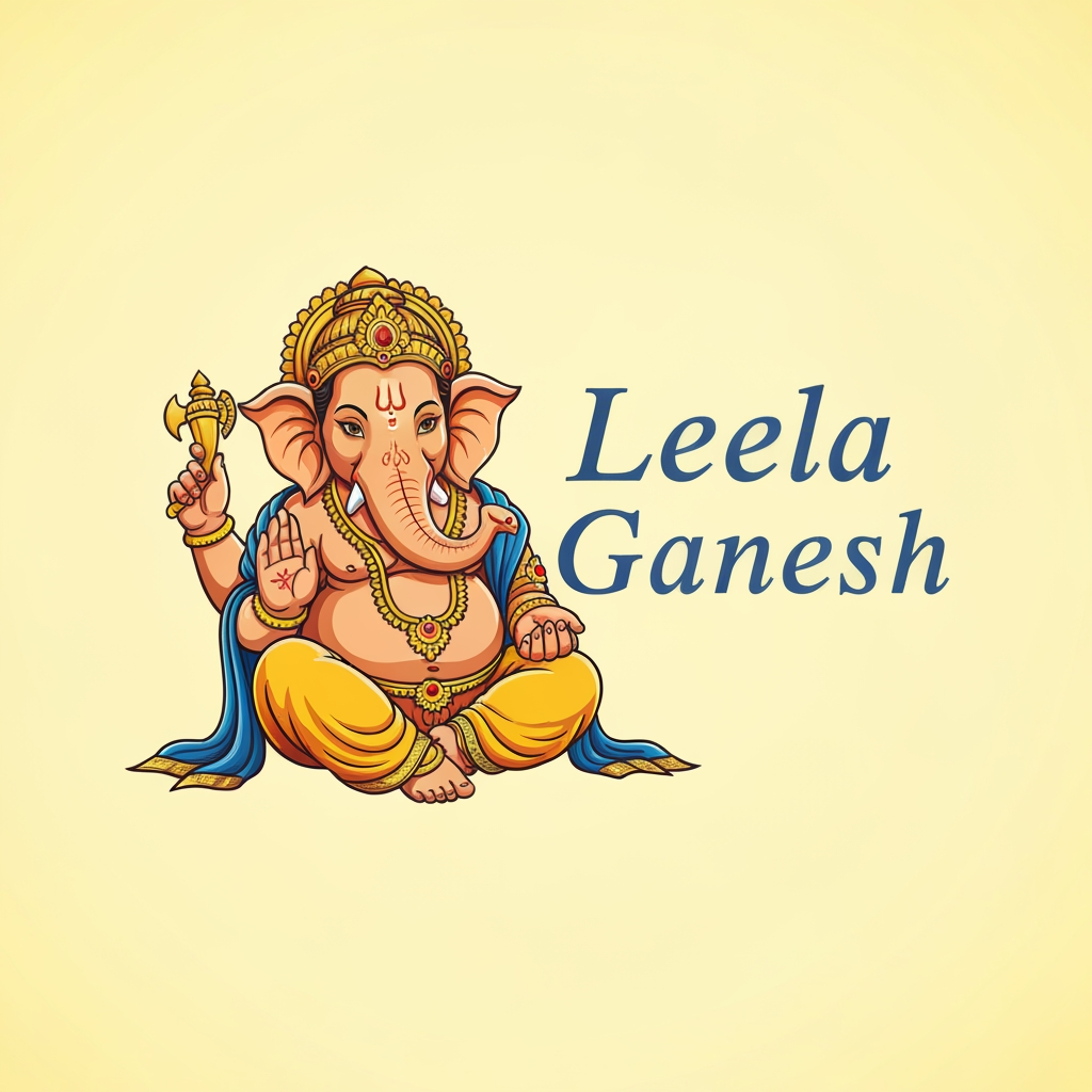 AI Design for kuch acha professional bnao Leela Ganesh ki naam hai logo tyar krke do ganesh ji vhi ho sath