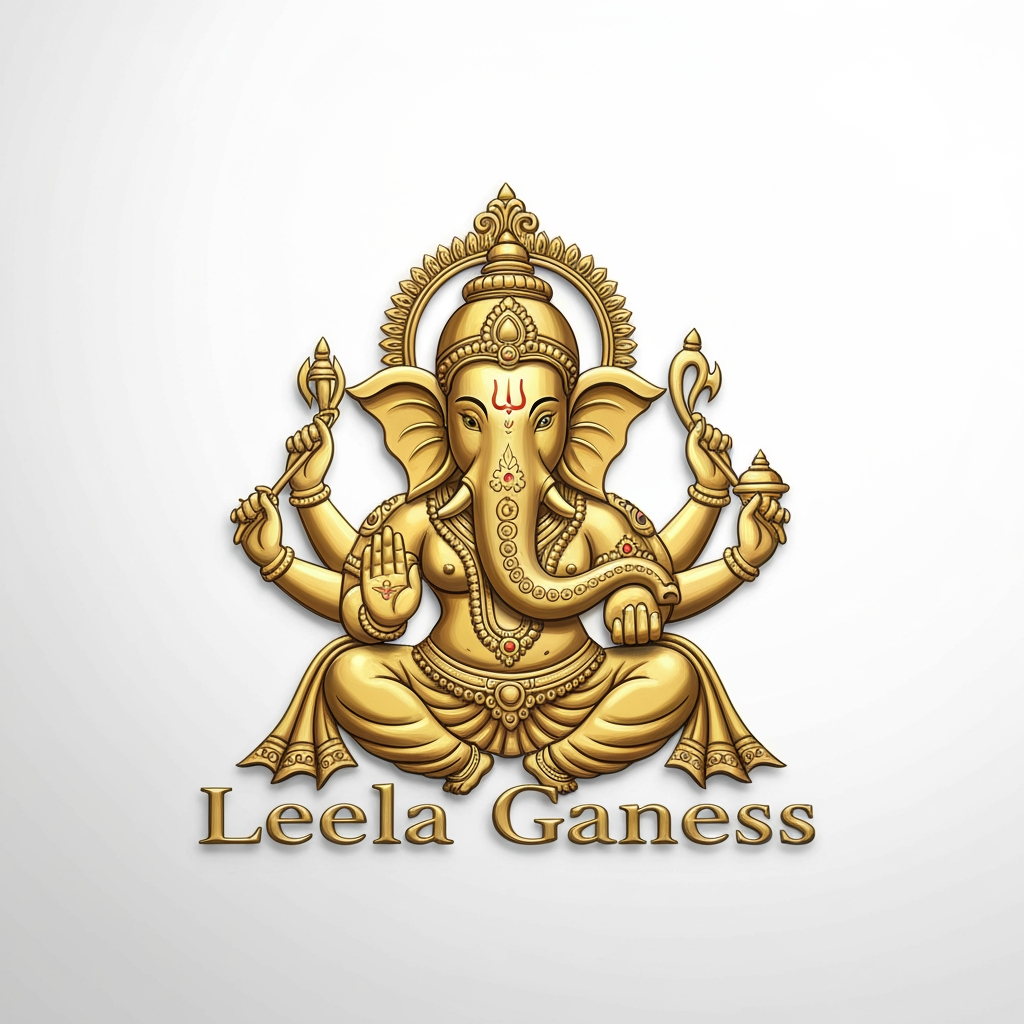 AI Design for Leela ganesh ki Hd golden logo