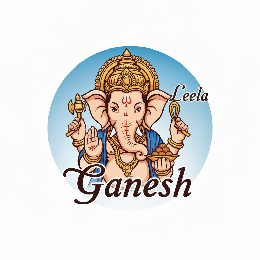 AI Design for kuch acha professional bnao Leela Ganesh ki naam hai logo tyar krke do ganesh ji vhi ho sath