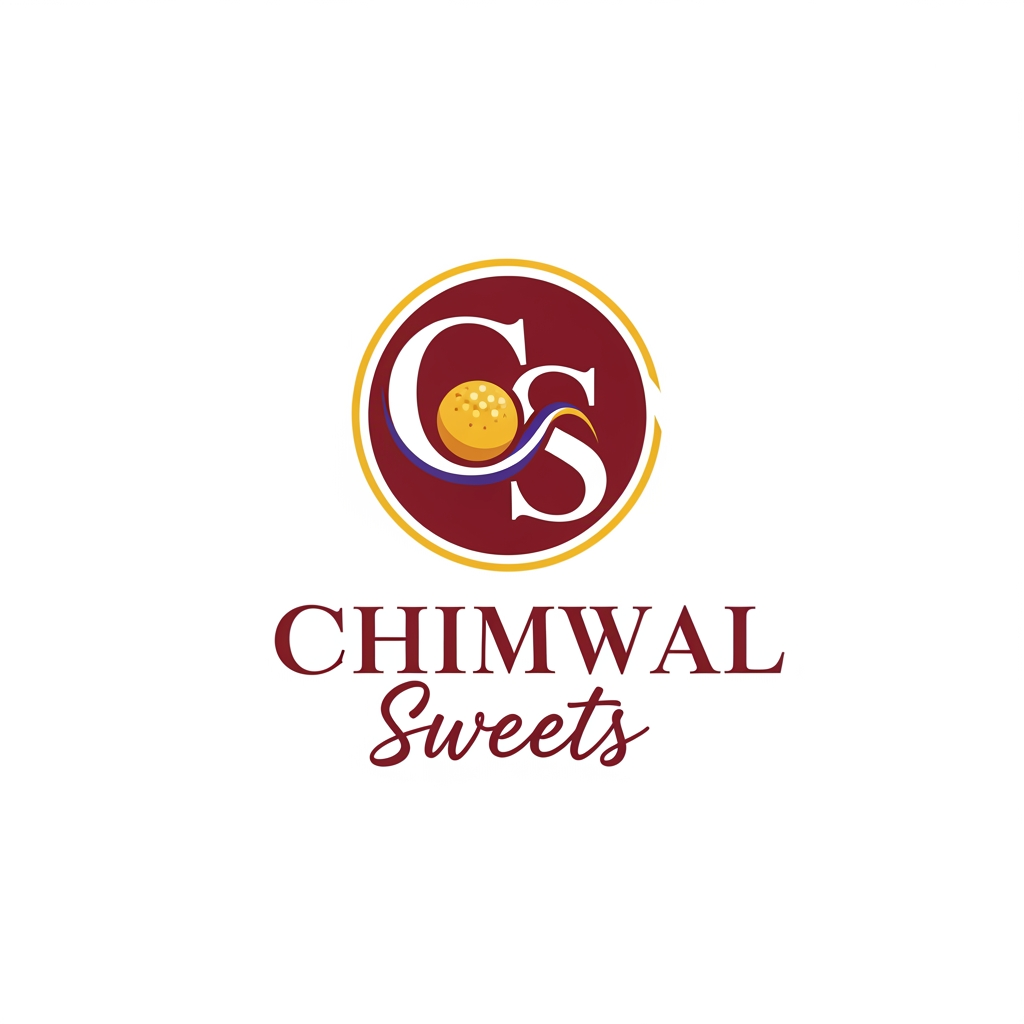 AI Design for Design a modern, premium, and memorable logo for a traditional Indian sweets brand named "Chhimwal Sweets". The logo should reflect trust, authenticity, tradition, and quality while maintaining a clean, elegant, and professional look. Incorporate a subtle icon such as a traditional Indian sweet (laddu, rasgulla, or peda), a decorative sweet box, or a stylized "CS" monogram. Use a warm color palette featuring deep saffron, royal maroon, and gold accents to convey richness and celebration. Choose an elegant serif or stylish handwritten font for the brand name. The design should be minimal, scalable, and suitable for a website, business cards, packaging, shopping bags, and social media. Use a transparent background with a vector-style, flat design. Avoid clutter, gradients, 3D effects, mascots, and stock-style graphics. The logo should feel premium, timeless, and welcoming.i want logo not photo