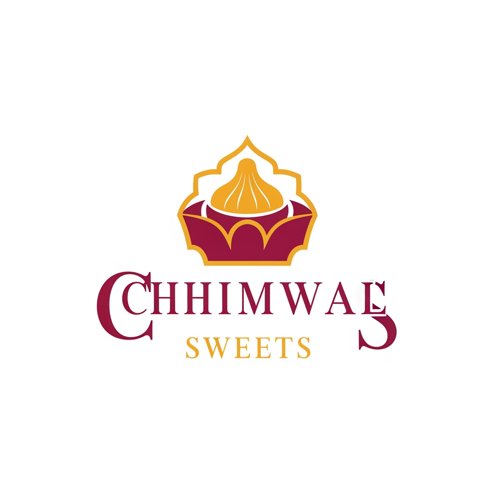 AI Design for Design a modern, premium, and memorable logo for a traditional Indian sweets brand named "Chhimwal Sweets". The logo should reflect trust, authenticity, tradition, and quality while maintaining a clean, elegant, and professional look. Incorporate a subtle icon such as a traditional Indian sweet (laddu, rasgulla, or peda), a decorative sweet box, or a stylized "CS" monogram. Use a warm color palette featuring deep saffron, royal maroon, and gold accents to convey richness and celebration. Choose an elegant serif or stylish handwritten font for the brand name. The design should be minimal, scalable, and suitable for a website, business cards, packaging, shopping bags, and social media. Use a transparent background with a vector-style, flat design. Avoid clutter, gradients, 3D effects, mascots, and stock-style graphics. The logo should feel premium, timeless, and welcoming.i want logo not photo