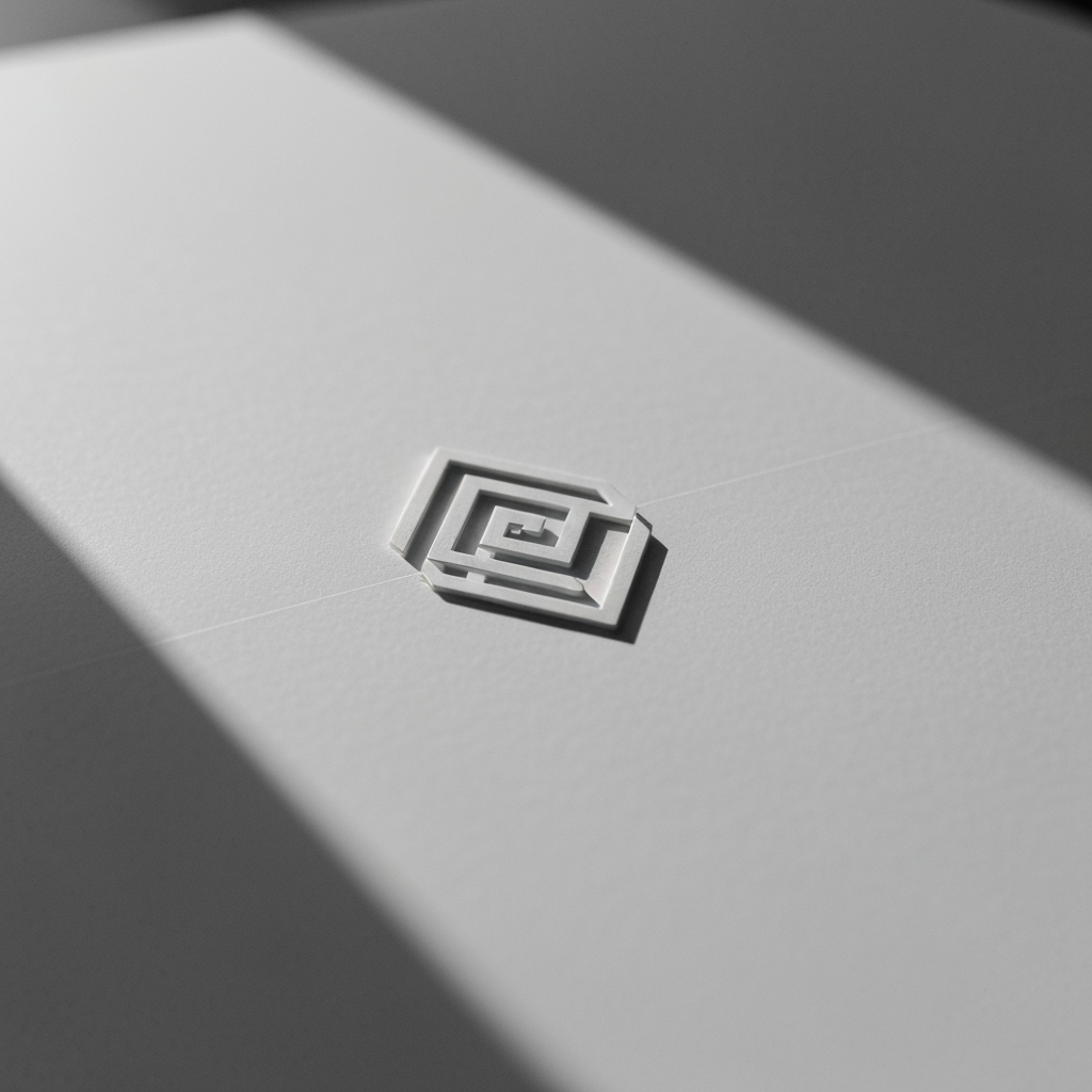 AI Design for Premium logo presentation mockup concept for Brand identity directions for a client. Logo or brand mark displayed on a clean neutral surface with subtle depth, refined shadow, precise alignment, elegant design-studio presentation, no extra readable text.