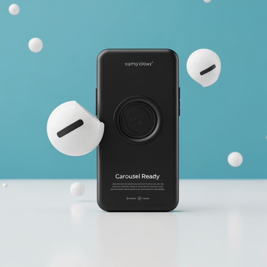 AI Design for Square social feed visual concept for Carousel posts for a product launch. Strong central subject, clean composition, platform-ready crop, cohesive color and mood, clear empty area for caption or headline to be added later, no readable text generated.