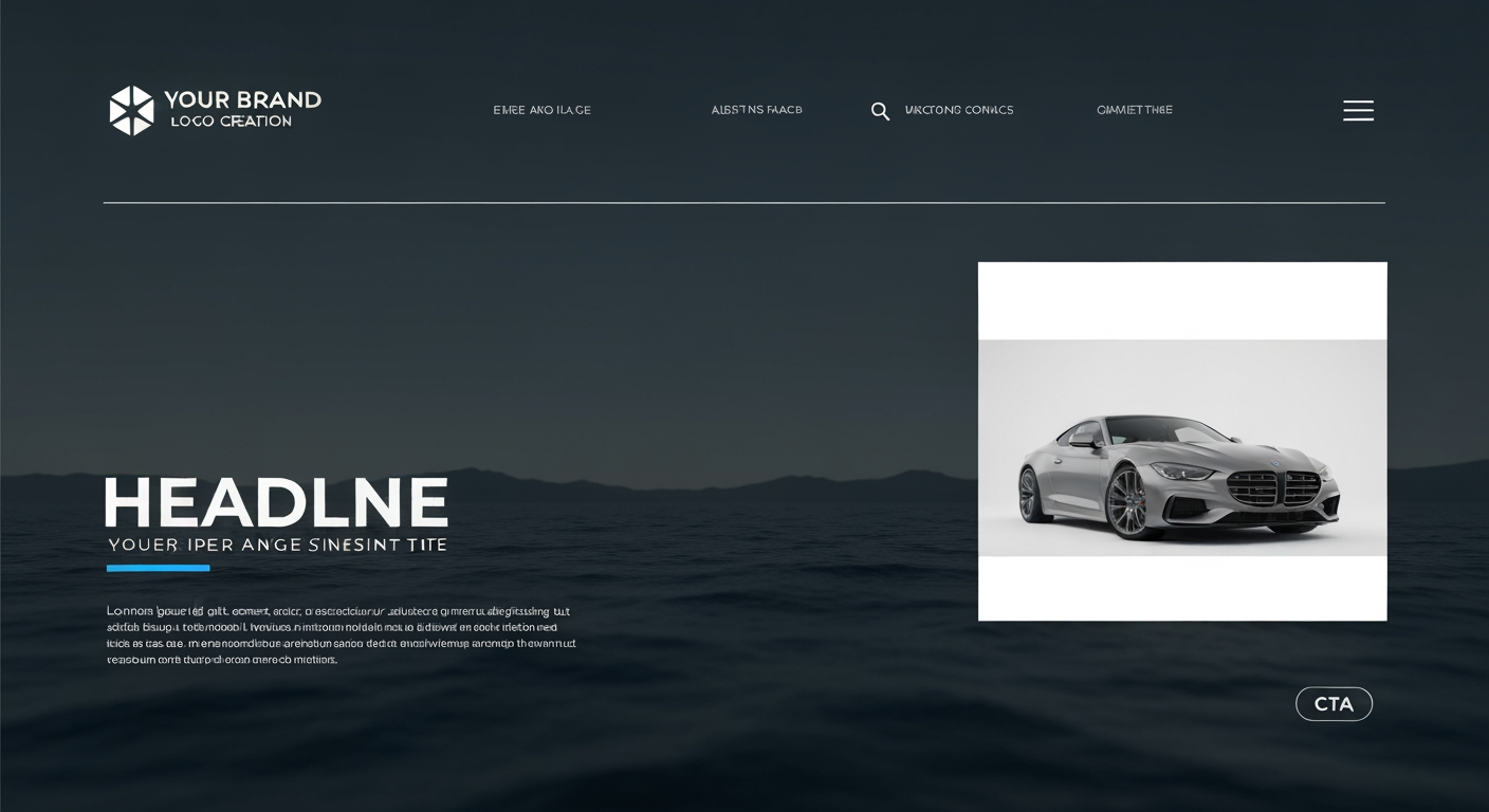 AI Design for Website hero image concept for create a logo. Wide polished digital brand visual, clear focal identity element, cohesive colors and atmosphere, generous negative space for headline and CTA to be added later, no rendered UI text.