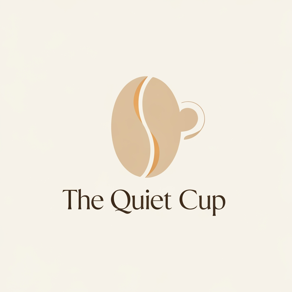 AI Design for create a logo for a coffee brand called "The Quiet Cup". the logo should be illustrated and elegant. make it minimalist and aesthetic. the visual should be appeling and calm