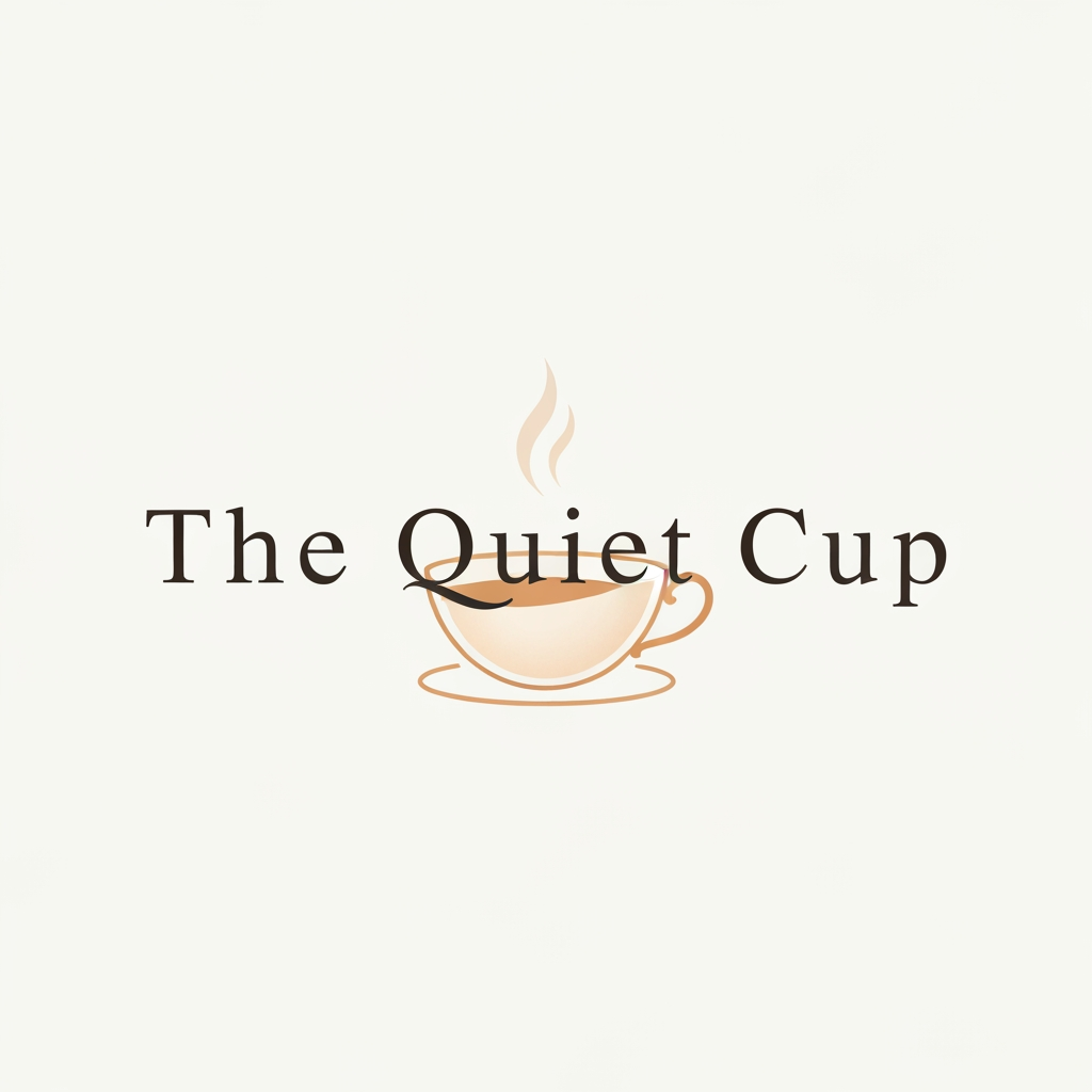 AI Design for create a logo for a coffee brand called "The Quiet Cup". the logo should be illustrated and elegant. make it minimalist and aesthetic. the visual should be appeling and calm