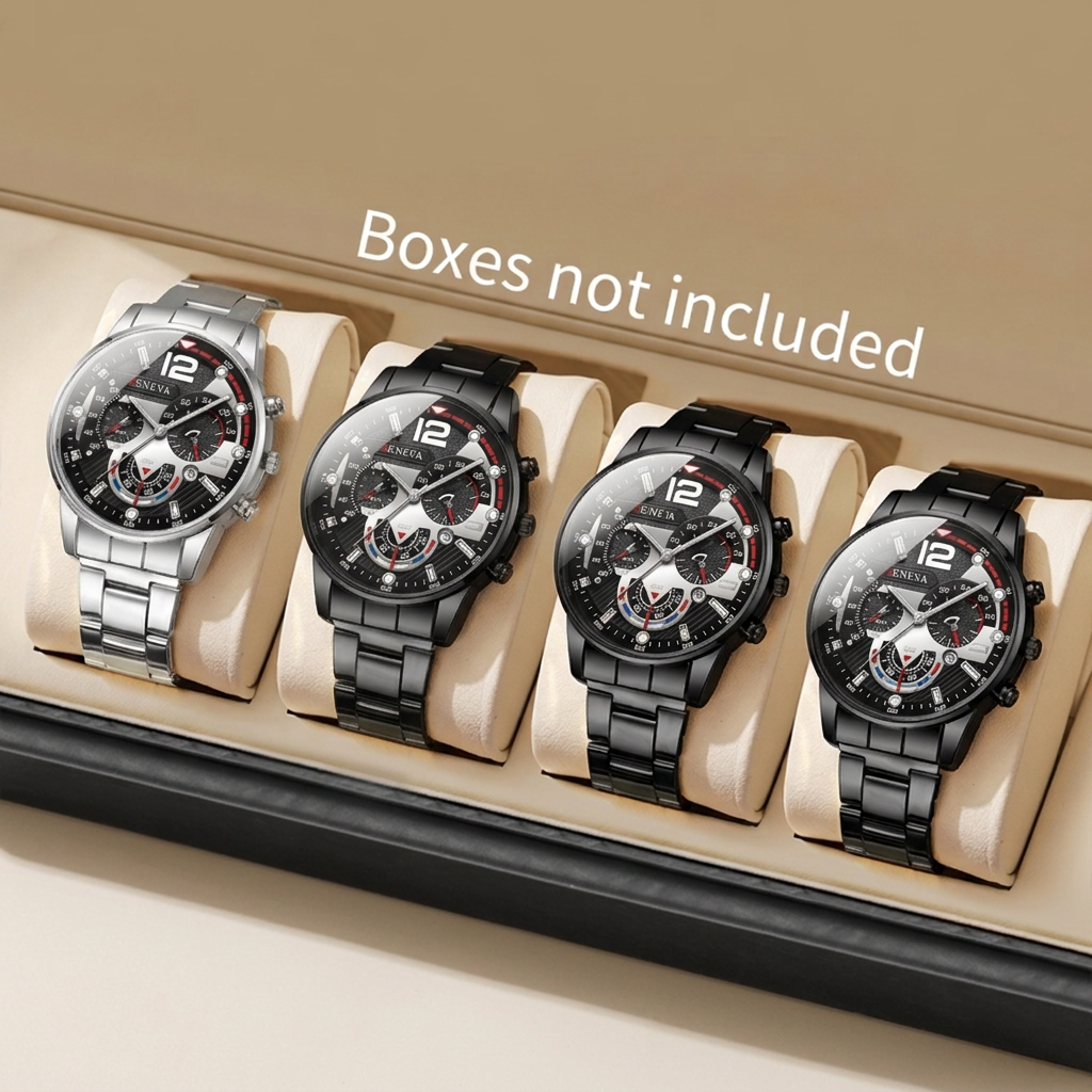 AI Design for 将第一张图的手表表盘按照后四张图中对应手表颜色换成相应的手表表盘,不要调图片颜色