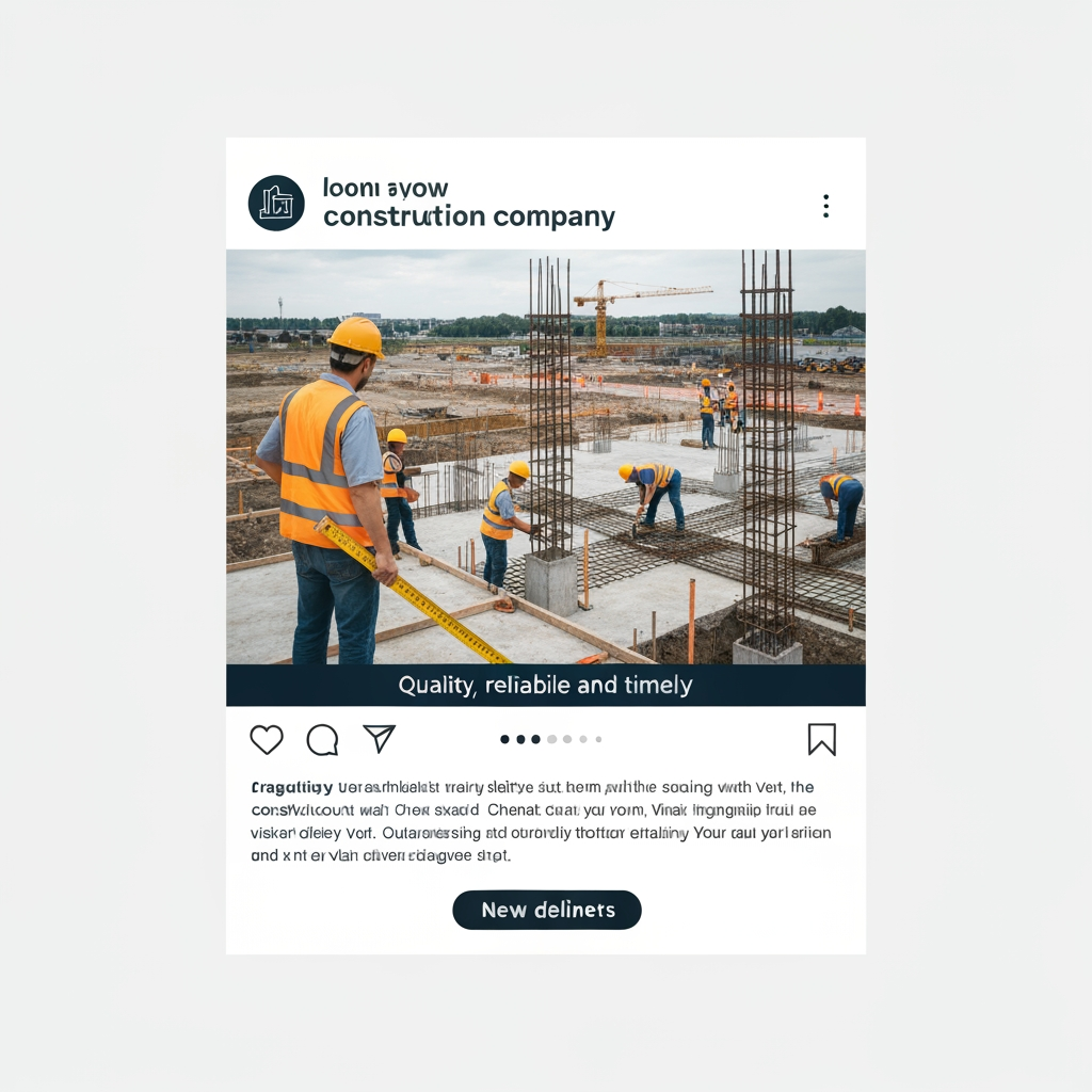 AI Design for i have a construction company and i want a post for my insta profile which attract clients for me