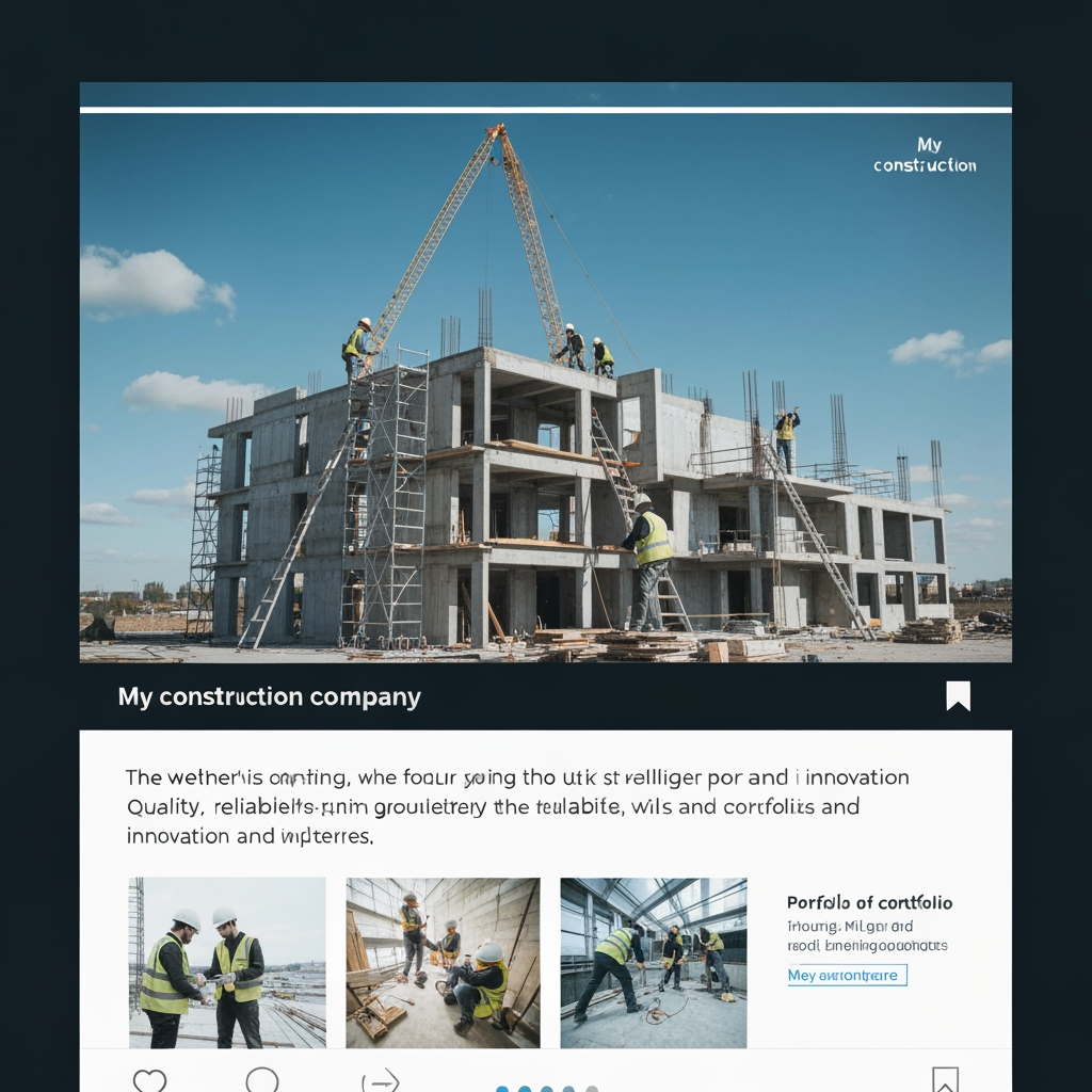 i have a construction company and i want a post for my insta profile which attract clients for me