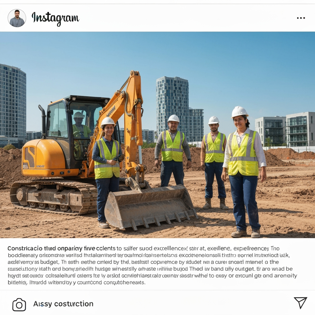 i have a construction company and i want a post for my insta profile which attract clients for me