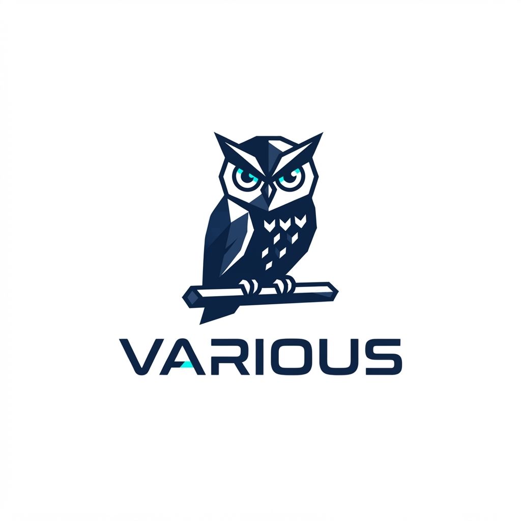 Professional vector owl logo for a proprietary trading and strategy platform.

Style:
- Minimalist geometric owl
- Premium fintech branding
- Symmetrical design
- Sharp intelligent eyes
- Clean vector paths
- Modern corporate identity
- Flat design, no gradients
- Strong silhouette
- Suitable for website, mobile app, favicon, and print

Symbolism:
- Wisdom
- Precision
- Discipline
- Risk management
- Data-driven decision making
- Market intelligence

Color Palette:
- Deep navy blue
- Electric cyan accents
- White negative space

Typography:
- Custom luxury wordmark below the owl
- Unique futuristic font
- Wide letter spacing
- Professional hedge fund / prop firm style
- Clean and readable

Composition:
- Owl icon above company name
- Center aligned
- Vector logo
- SVG style
- Brand identity quality

Avoid:
- Cartoon owl
- Mascot style
- 3D effects
- Shadows
- Complex feathers
- Clipart
- Gaming logo style

Ultra clean, scalable vector logo, Adobe Illustrator quality, brand identity system.  i give the image reference also in the text also of the company name so please according to that create a proper logo and text