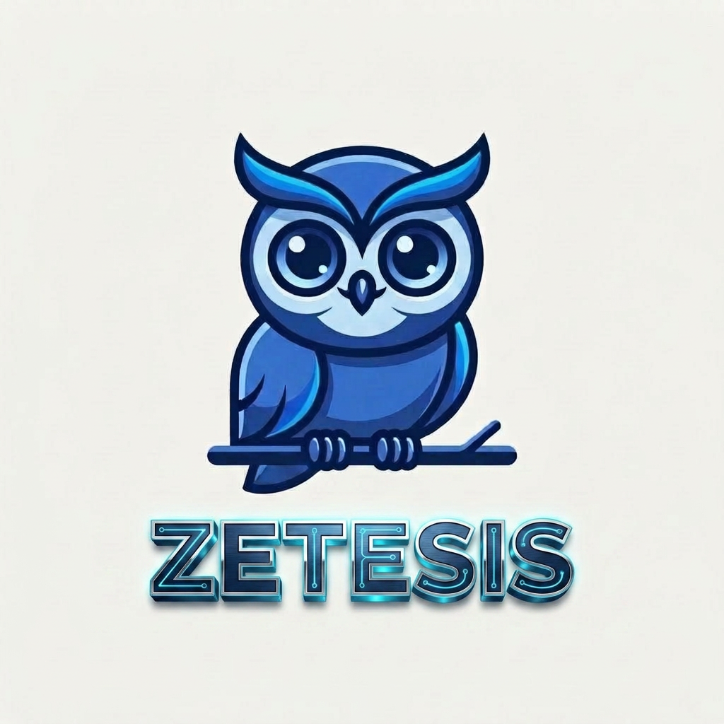now add the company name at down side " zetesis" according to the Website logo. Create a luxury technology wordmark for "ZETESIS".